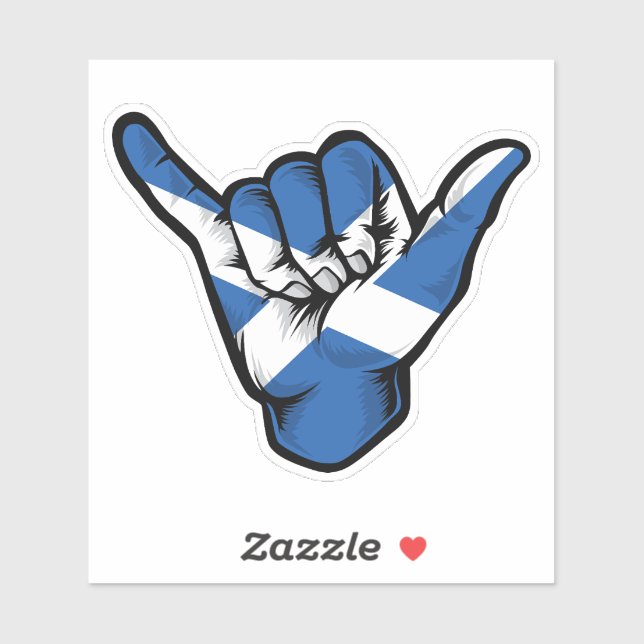 Pegatina Shaka Hand Scotland Flag Good Vibes (Hoja)