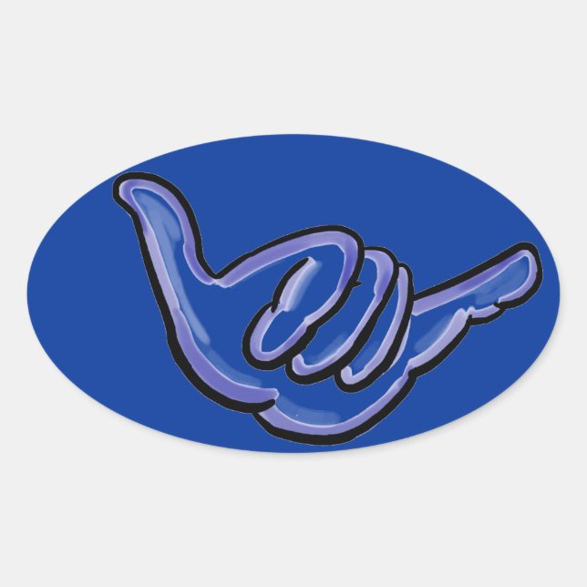 Pegatina shaka hawaii azul (Anverso)