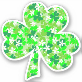 Pegatina Shamrock floral de San Patricio