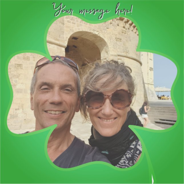 Pegatina Shamrock Frame + Photo & Text (Anverso)