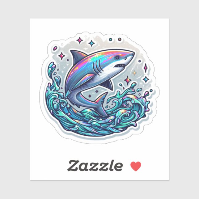 Pegatina Shark Drawing: Deep Water Sticker #10 (Hoja)