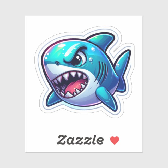 Pegatina Shark Drawing: Deep Water Sticker #13 (Hoja)