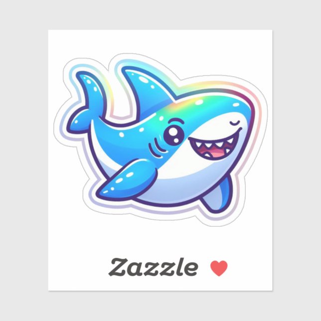 Pegatina Shark Drawing: Deep Water Sticker #4 (Hoja)
