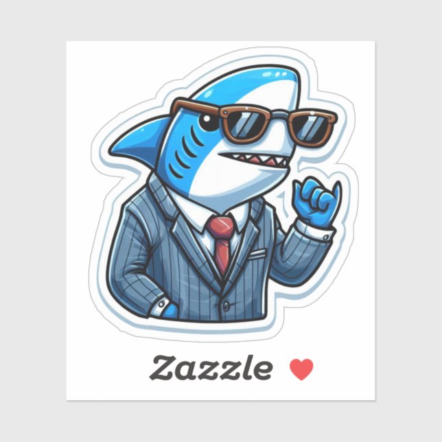 Pegatina Shark Drawing: Deep Water Stickers #17 (Hoja)