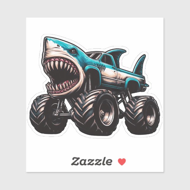 Pegatina Shark Monster Truck  (Hoja)