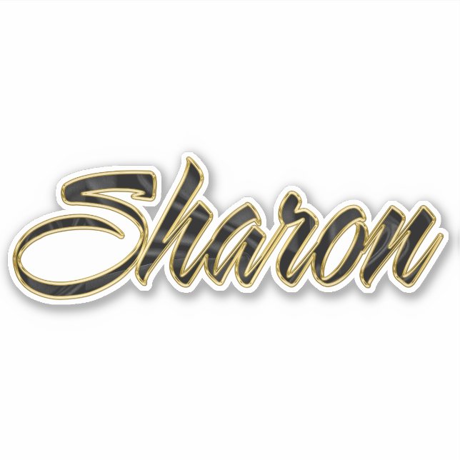 Pegatina Sharon black gold Lettering Aufkleber Sticker (Anverso)