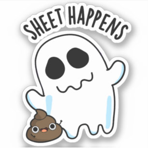 Pegatina Sheet Happens Funny Ghost Pun