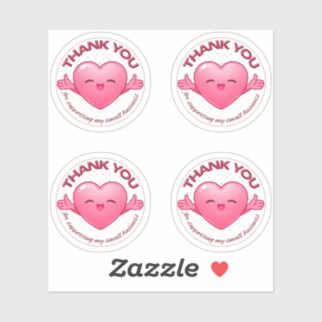 Pegatina Sheet of 4 Kawaii Thank You Stickers (Hoja)