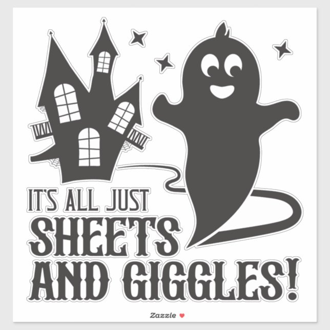 Pegatina Sheets & Giggles – Humorous Halloween Ghost Design (Hoja)