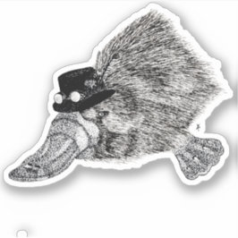 Pegatina Sheffield, el platypus de Steampunk
