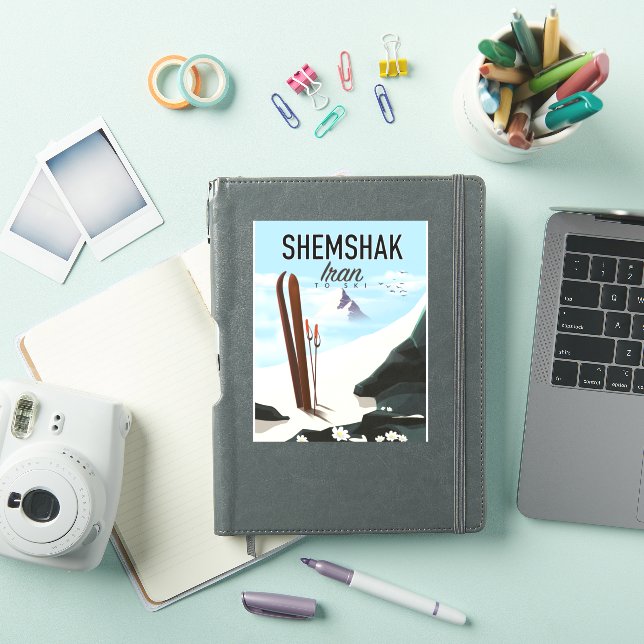 Pegatina Shemshak, poster de esquí de Irán. (Funda para iPad)