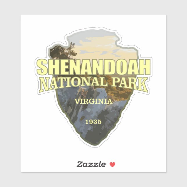 Pegatina Shenandoah NP (punta de flecha) (Hoja)