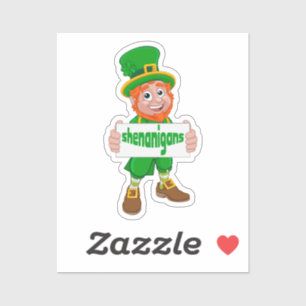 Pegatina Shenanigans St. Patrick's Day Leprechaun St Pattys