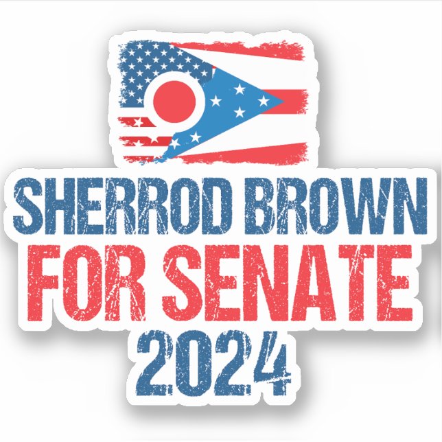 Pegatina Sherrod Brown por la bandera de Ohio en las elecci (Anverso)