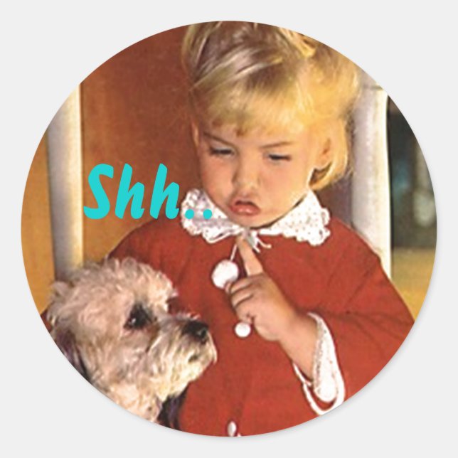 Pegatina Shh... Sellos de Fiesta de sorpresa de se (Anverso)