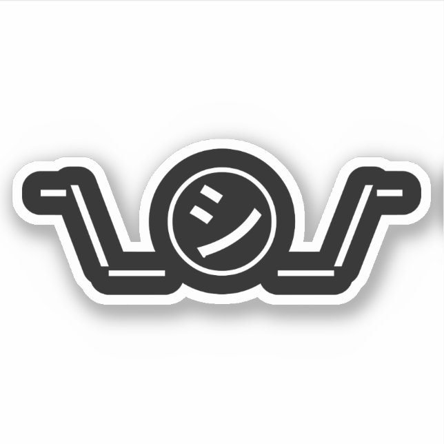 Pegatina Shi Kana Shrug Emoticon ¯\_ ㋛_/ Ø Kaomoji japonés (Anverso)