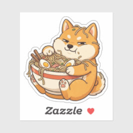 Pegatina Shiba adicto a Ramen