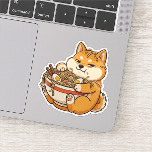 Pegatina Shiba adicto a Ramen