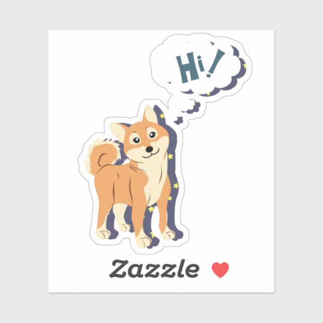 Pegatina Shiba Inu (Hoja)