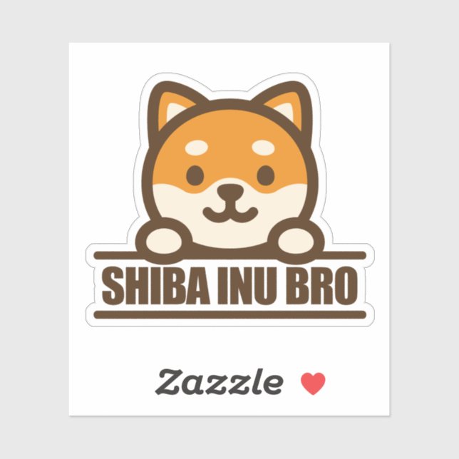 Pegatina SHIBA INU BRO  - Cool Shiba Inu Brother Design (Hoja)