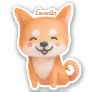 Pegatina Shiba Inu sonriente