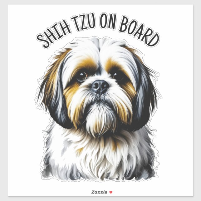 Pegatina Shih Tzu a bordo (Hoja)