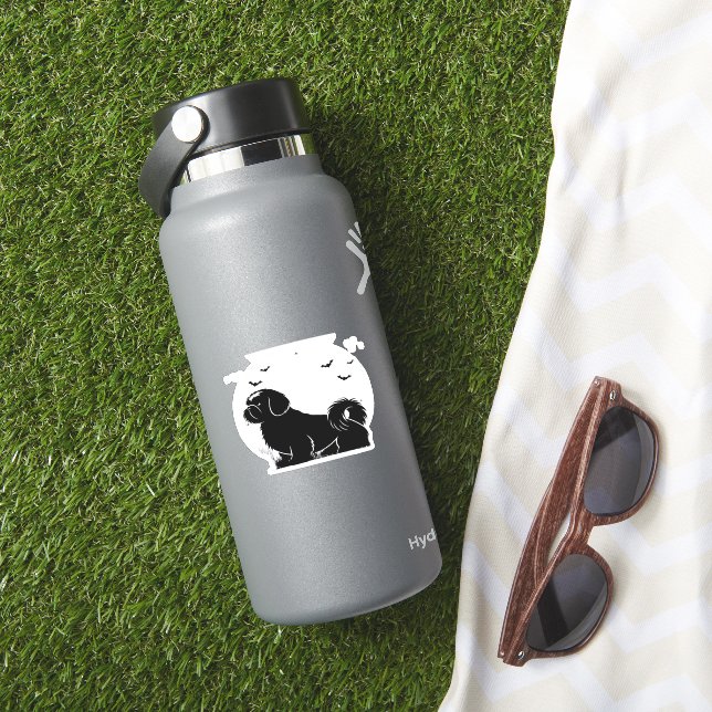 Pegatina Shih Tzu Dog - Halloween Moon Silhouette Classic T (HydroFlask Insitu)
