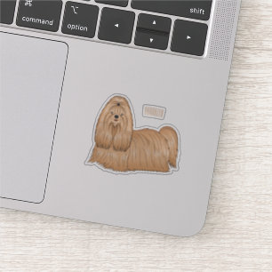 Pegatina Shih tzu personalizado de pelo largo ilustracion