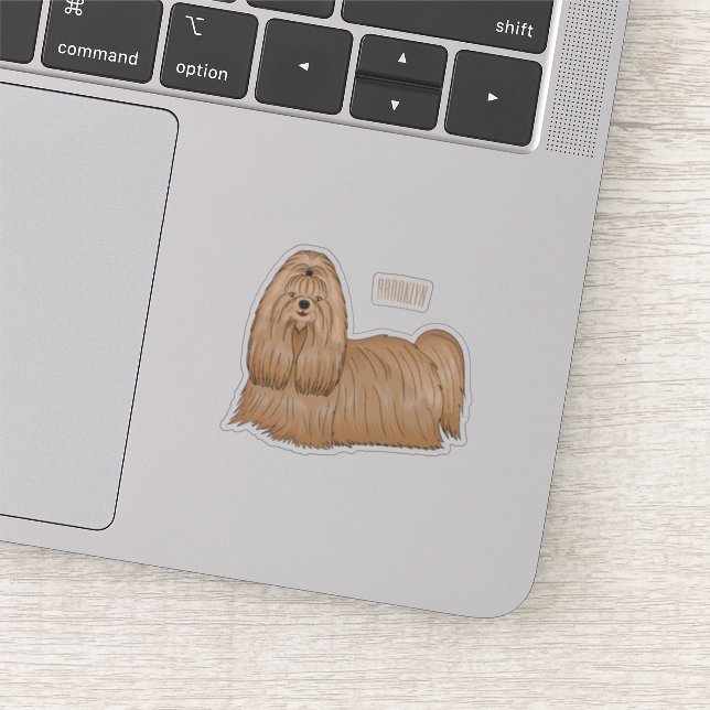 Pegatina Shih tzu personalizado de pelo largo ilustracion (Detalle)