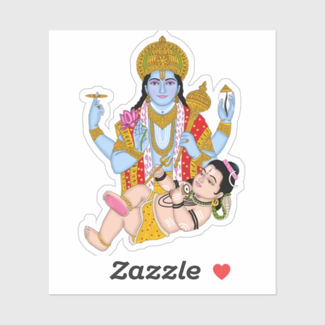 Pegatina Shiva & Vishnu Stickers – Divine Spiritual Sticker (Hoja)