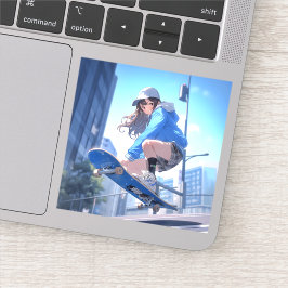 Pegatina 【SHOP限定イラスト】スケボーJKシール Seal｜寿司娘 GenerativeAI