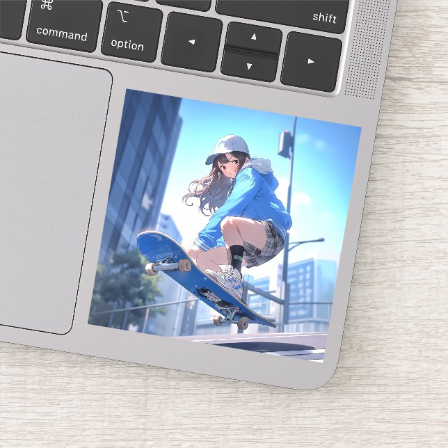 Pegatina 【SHOP限定イラスト】スケボーJKシール Seal｜寿司娘 GenerativeAI (Detalle)