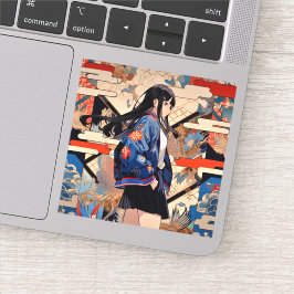 Pegatina 【SHOP限定イラスト】和柄JKシール 寿司娘 GenerativeAI