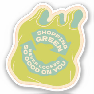 Pegatina Shopping Green nunca te pareció tan bien Bag