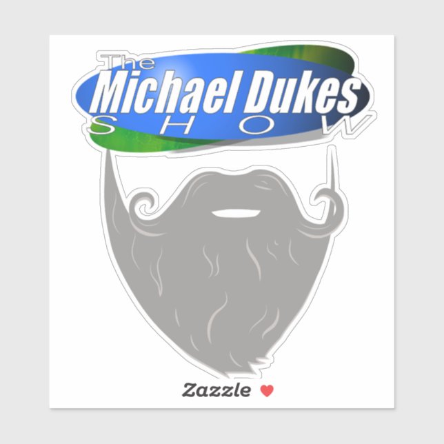 Pegatina Show de Michael Dukes - Logotipo de barba (Hoja)