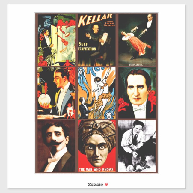 Pegatina show secundario asusta a magos ilustres psicólogos (Hoja)