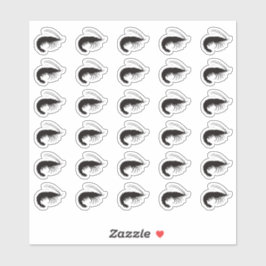 Pegatina Shrimp Wedding Place Card Food Meal Menu Choice