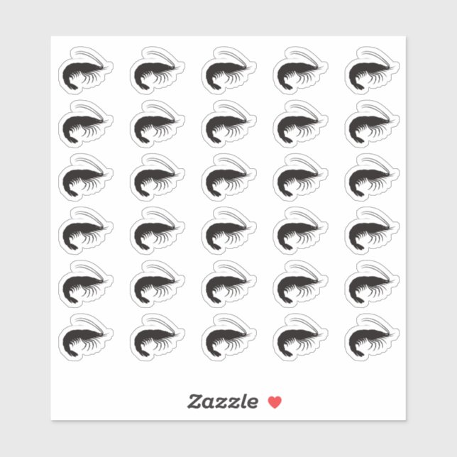 Pegatina Shrimp Wedding Place Card Food Meal Menu Choice (Hoja)