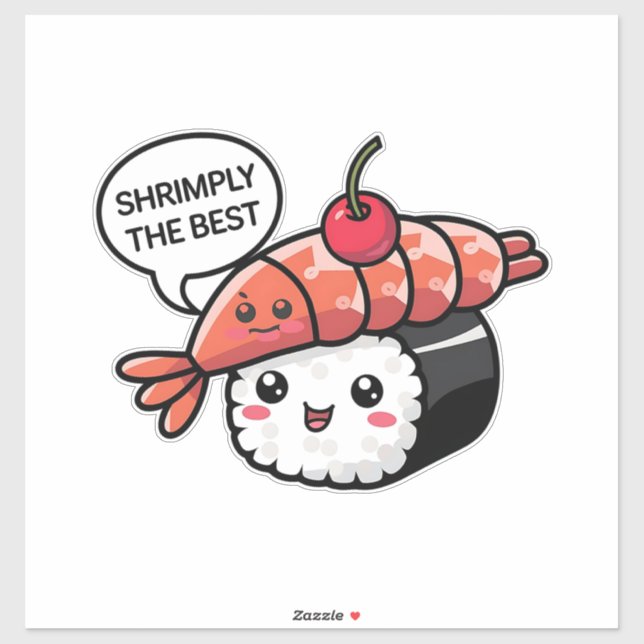 Pegatina shrimply el mejor sushi kawaii (Hoja)