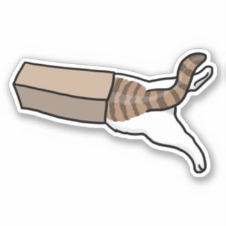 Pegatina Si me adapto, me siento con un gato en la caja