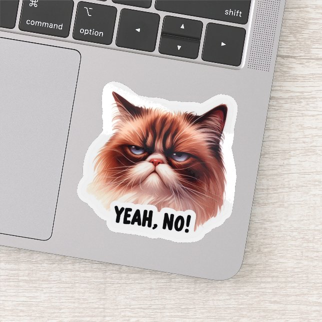 Pegatina Sí No Sassy Grumpy Cat Vinyl (Detalle)