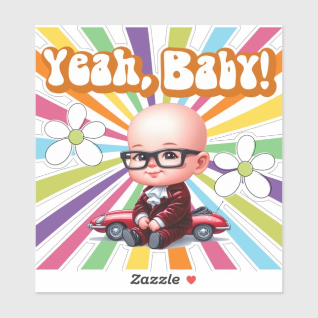 Pegatina Sí, Retro del Bebé (Hoja)