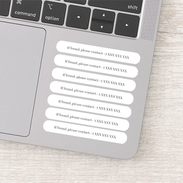 Pegatina Si se encuentra, póngase en contacto con x6 (Detalle)