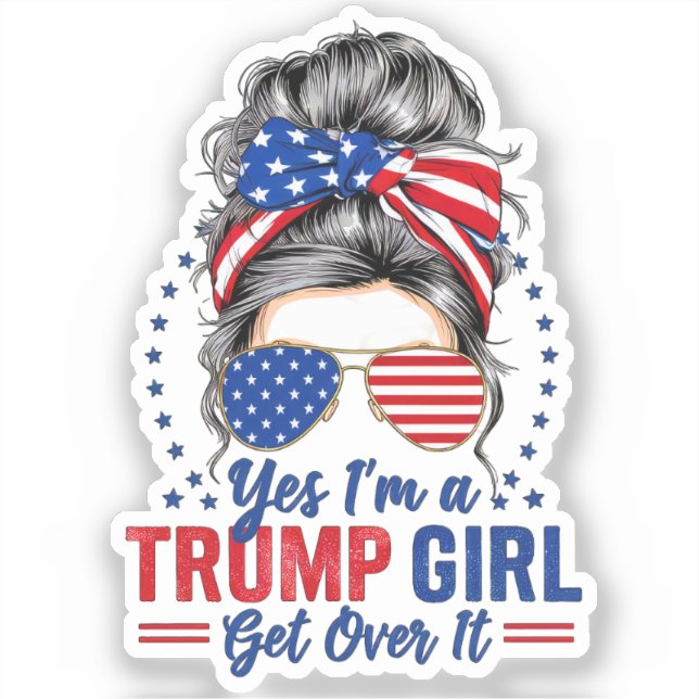 Pegatina Sí, yo soy un Chica de Trump que lo supere (Anverso)