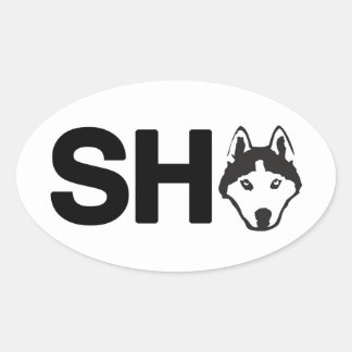 Pegatina Siberian Husky Oval