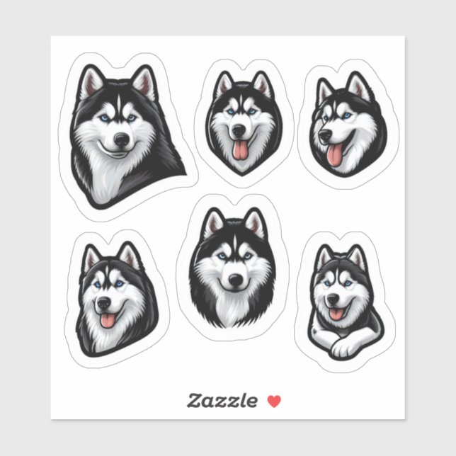 Pegatina Siberian Husky Personalizado-Cut Vinyl (Hoja)