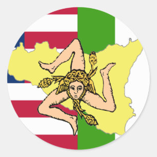 Pegatina Siciliano-Estadounidense