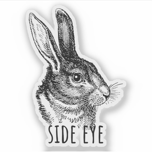 Pegatina Side Eye Funny Bunny (Anverso)