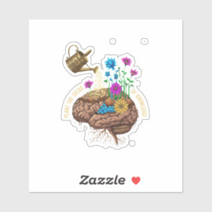 Pegatina Siembra las Semillas del Conocimiento   Cerebro In