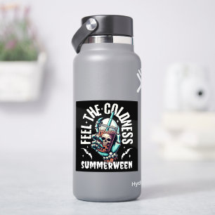 Pegatina Siente la Fría Summerween Calavera Burbuja Té